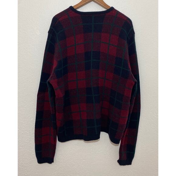 VTG Polo by Ralph Lauren Men XL100% Lambswool Plaid Sweater Grandpacore Holiday - Picture 4 of 6